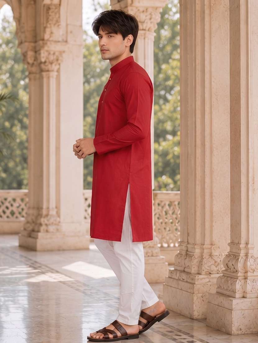 solid straight long kurta - 18736573 -  Standard Image - 2
