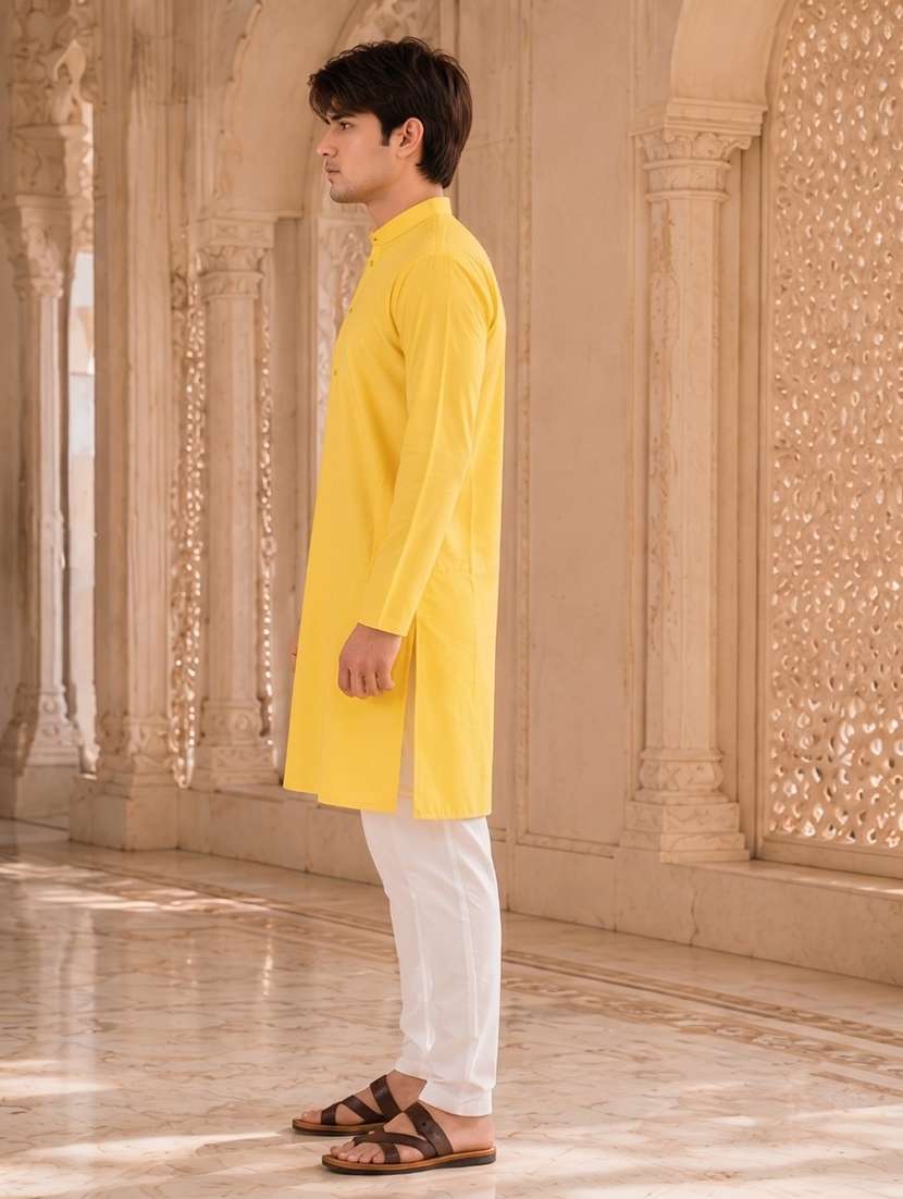 solid straight long kurta - 18736576 -  Standard Image - 2