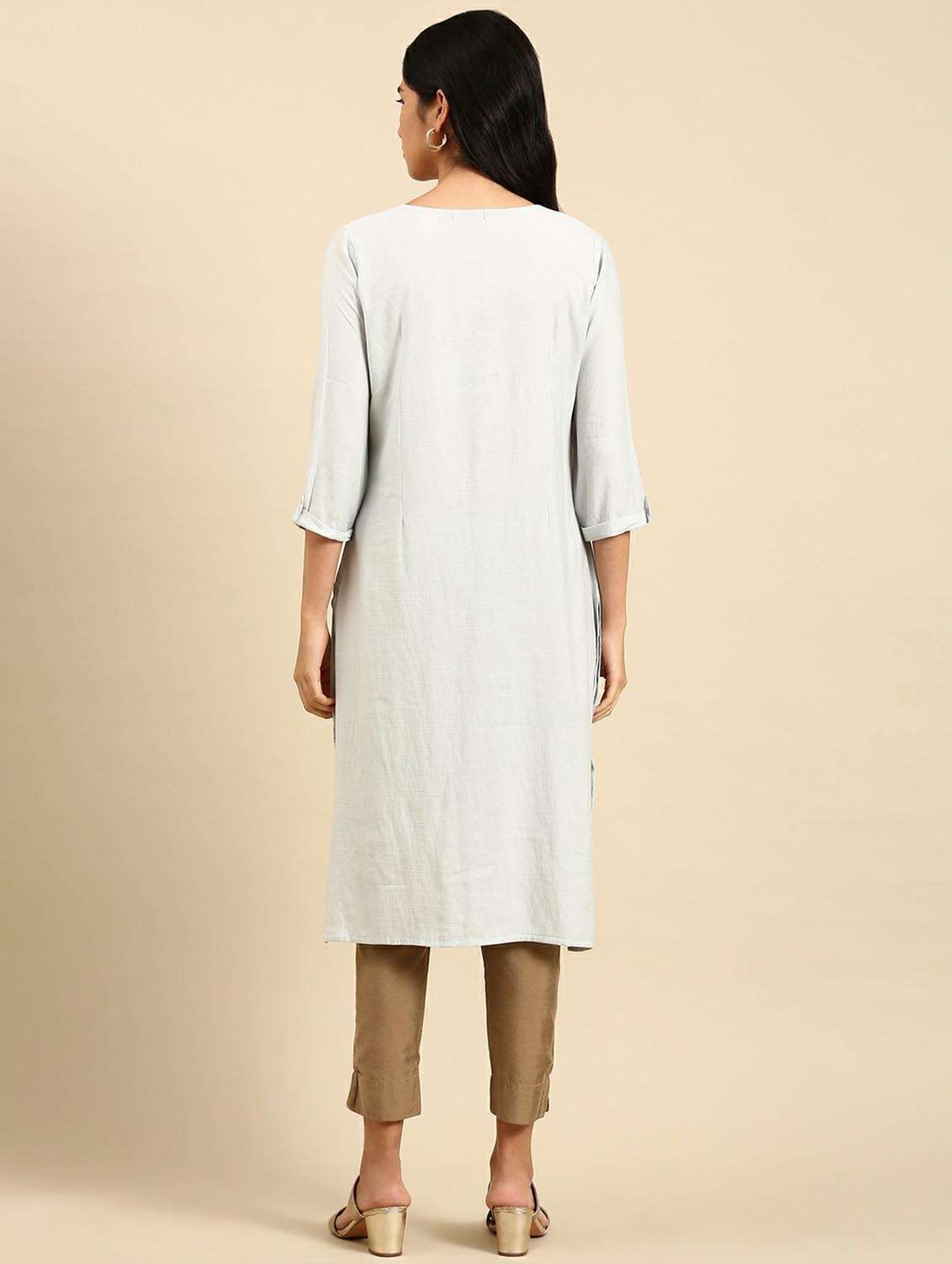 women's straight kurta - 18736689 -  Standard Image - 2