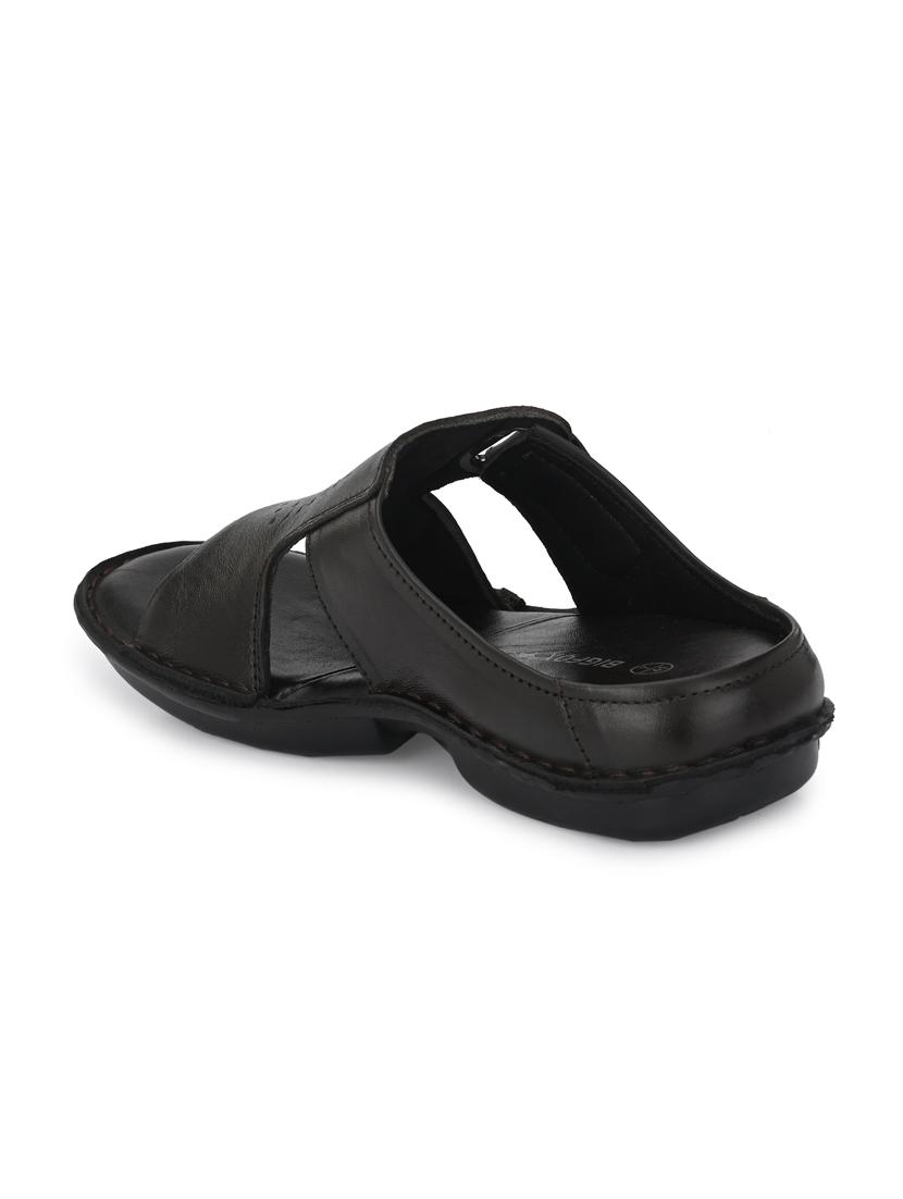 black leather slip on sandals - 18736813 - Standard Image - 2