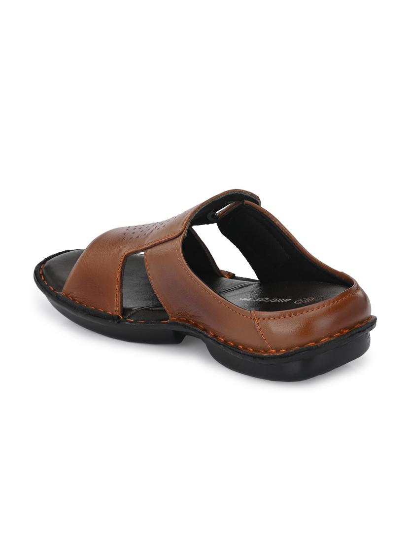 tan leather slip on sandals - 18736815 - Standard Image - 2