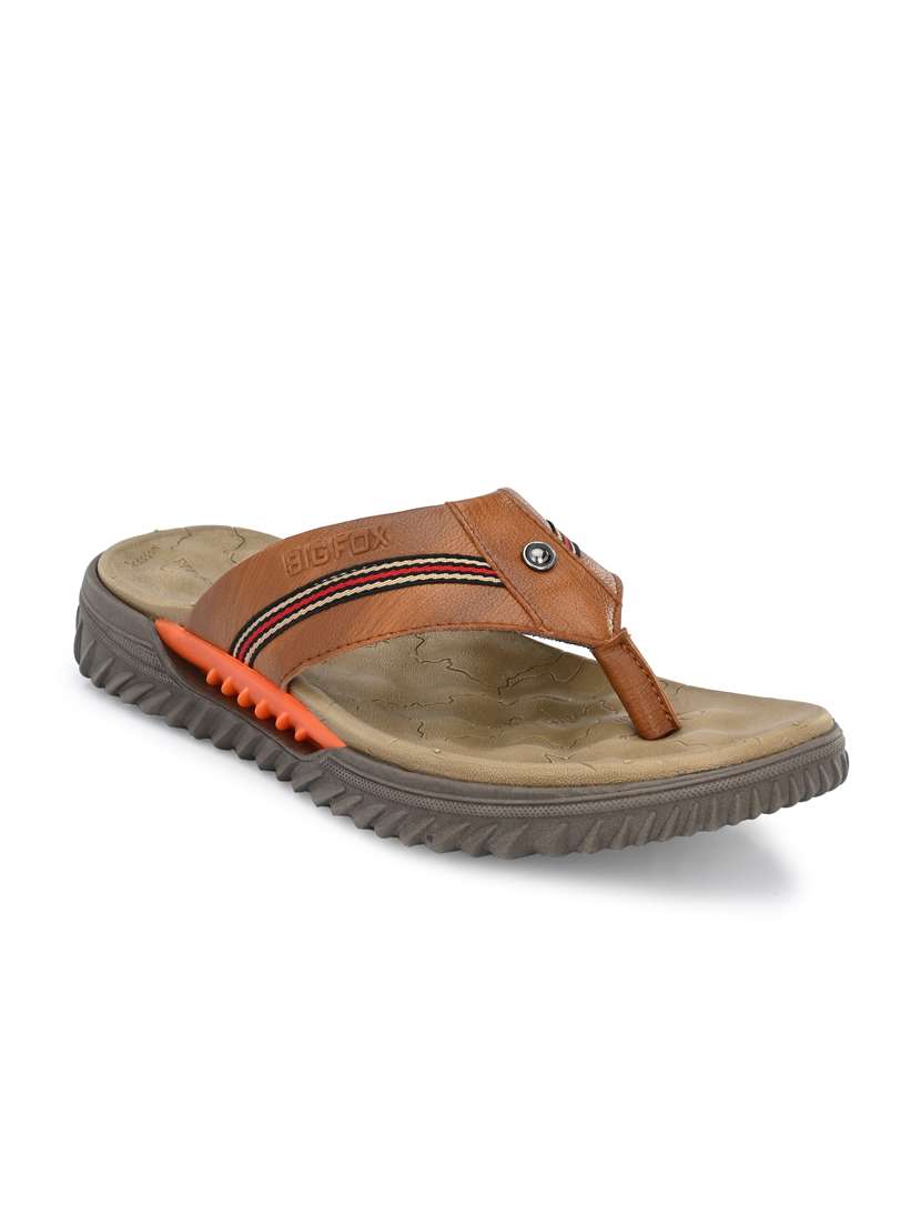 tan synthetic & mesh slip on slippers