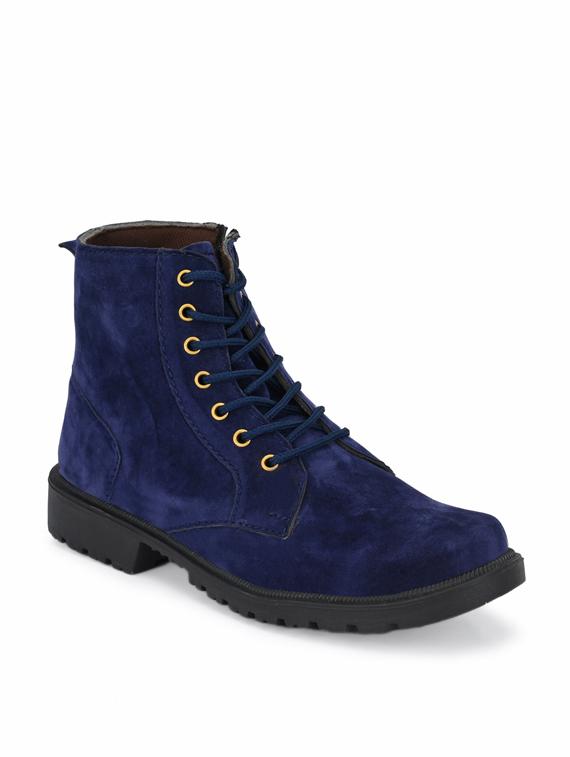 blue suede lace up boots - 18736896 -  Zoom Image - 0