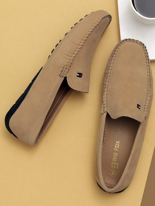 beige suede slip on loafers - 18736923 - Standard Image - 0