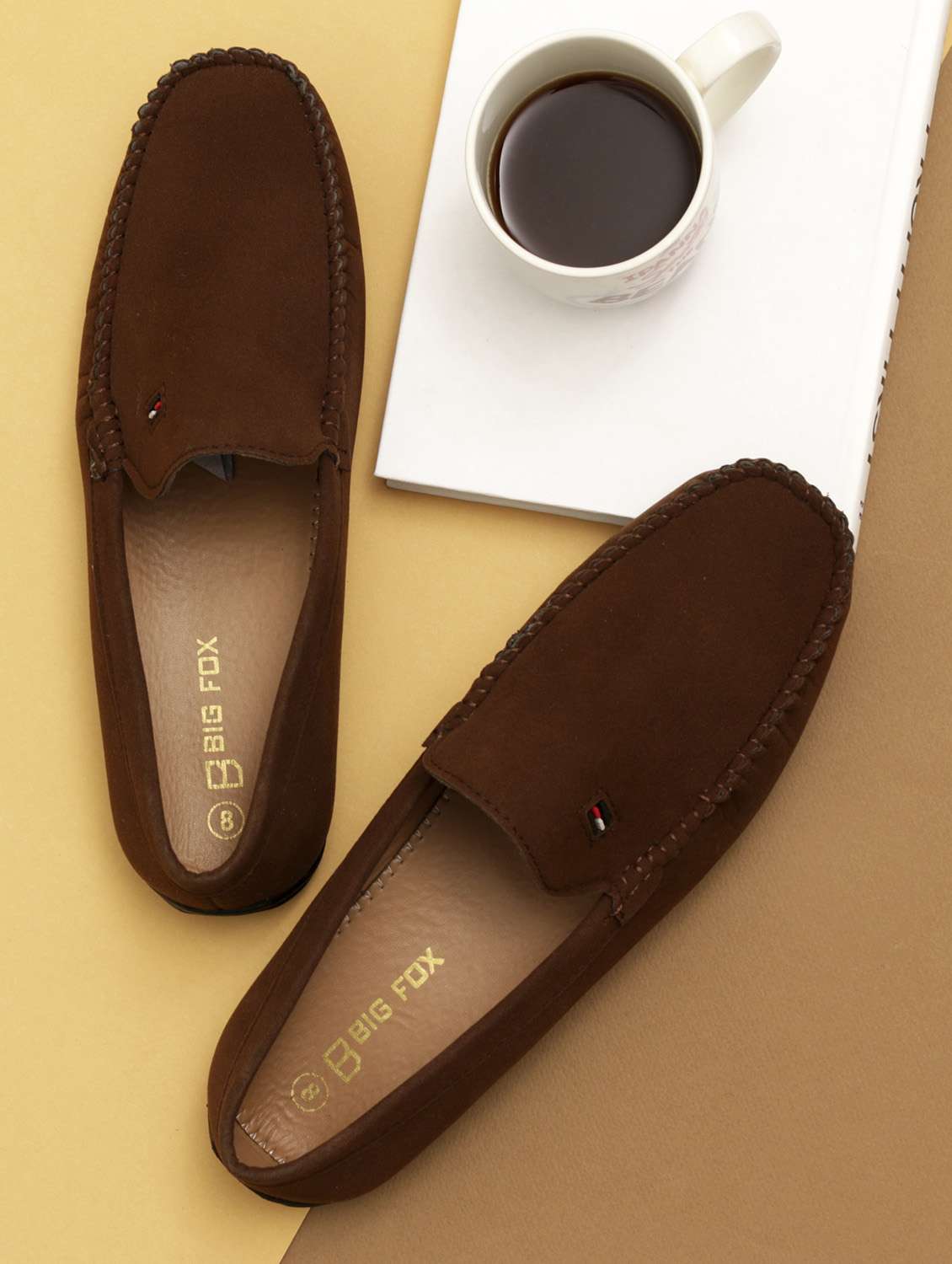 brown suede slip on loafers
