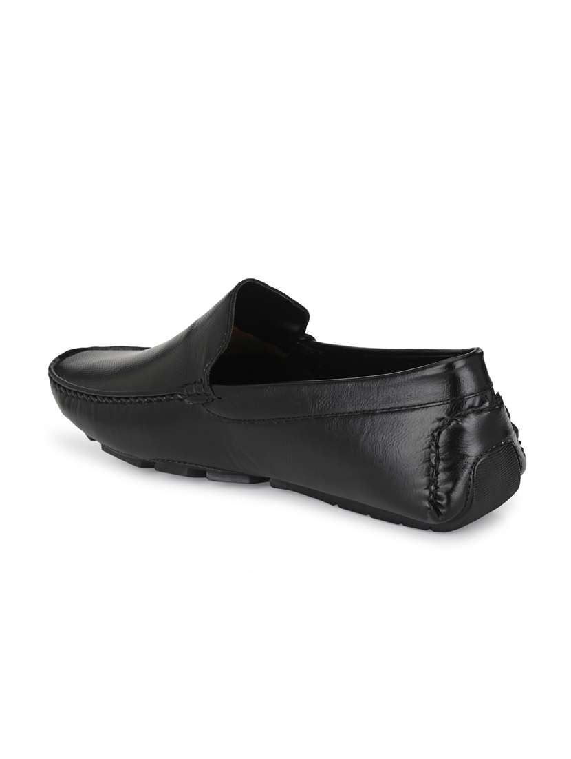 black synthetic slip on loafers - 18736943 -  Standard Image - 2