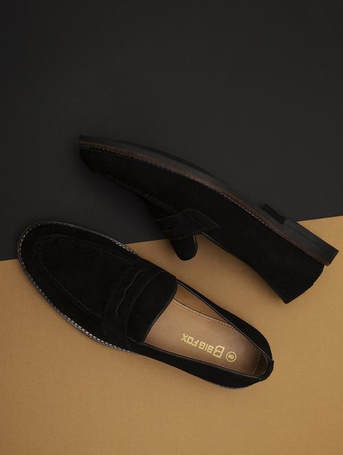 black suede slip on loafers - 18736952 - Standard Image - 0