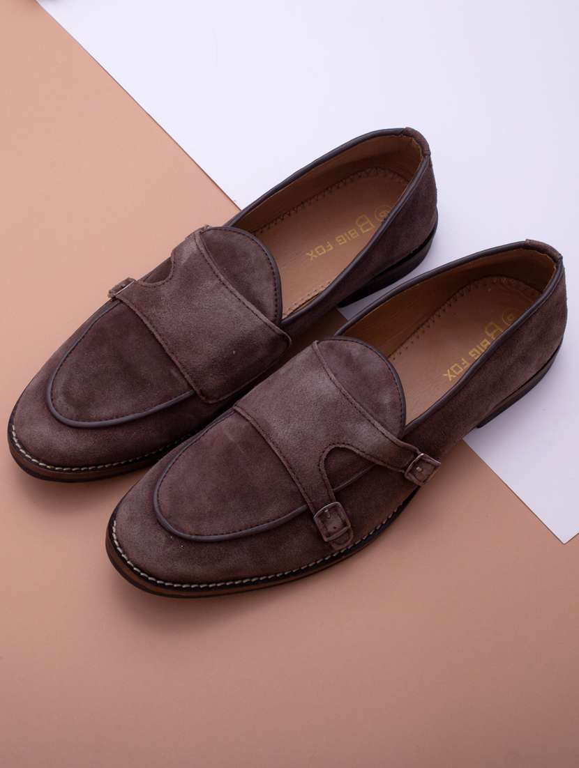 brown suede slip on moccasins - 18736956 -  Zoom Image - 0