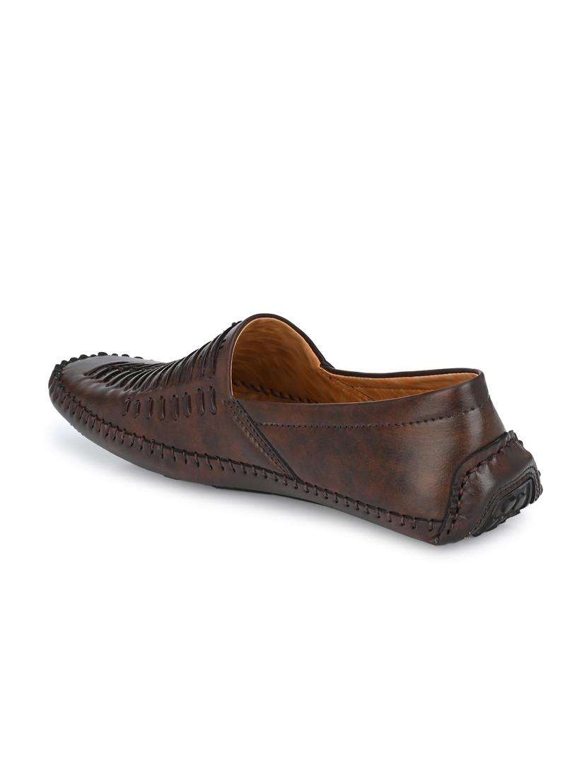 brown synthetic slip on loafers - 18736958 - Standard Image - 2