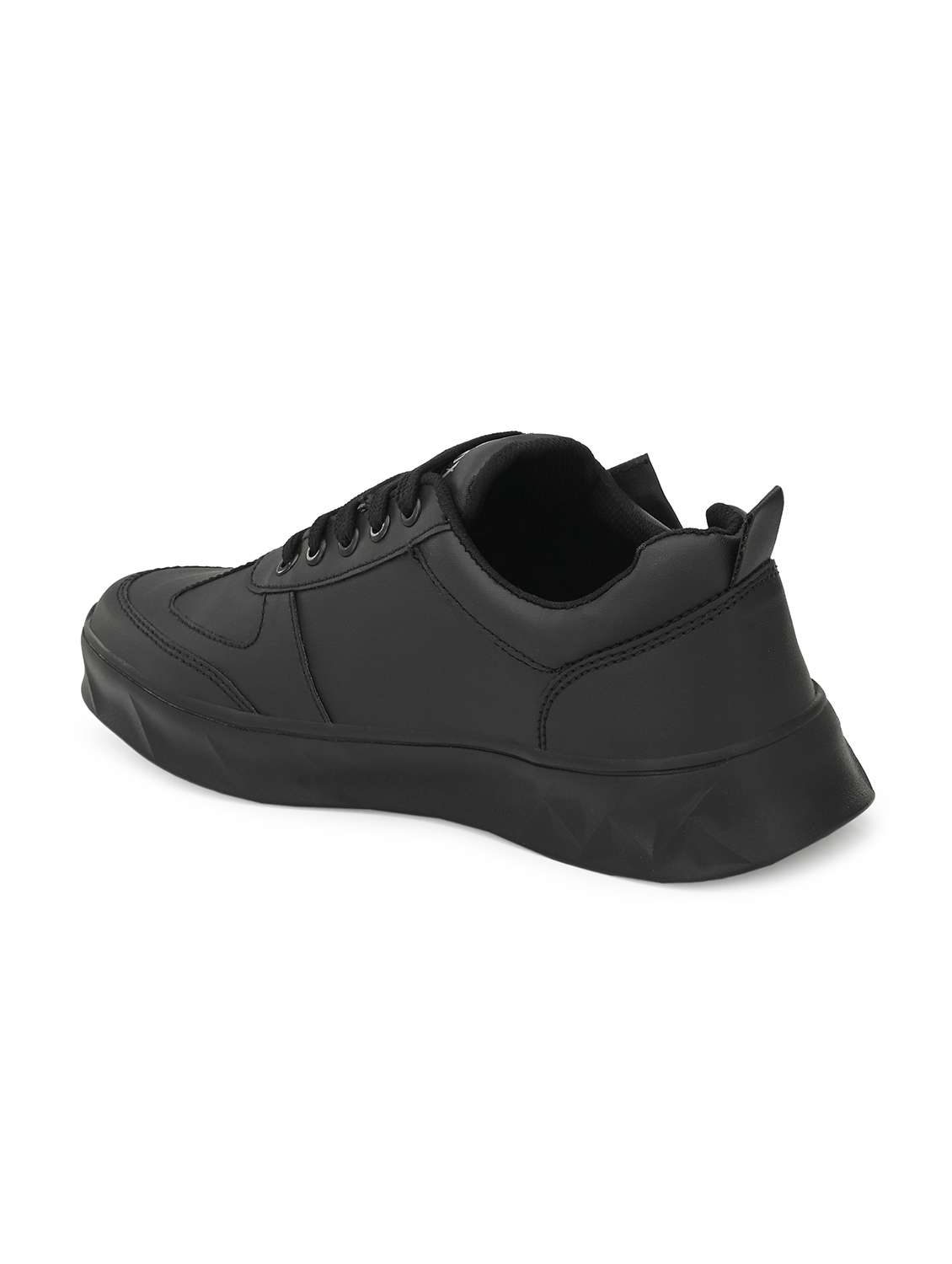 black synthetic lace up sneakers - 18737013 - Standard Image - 2