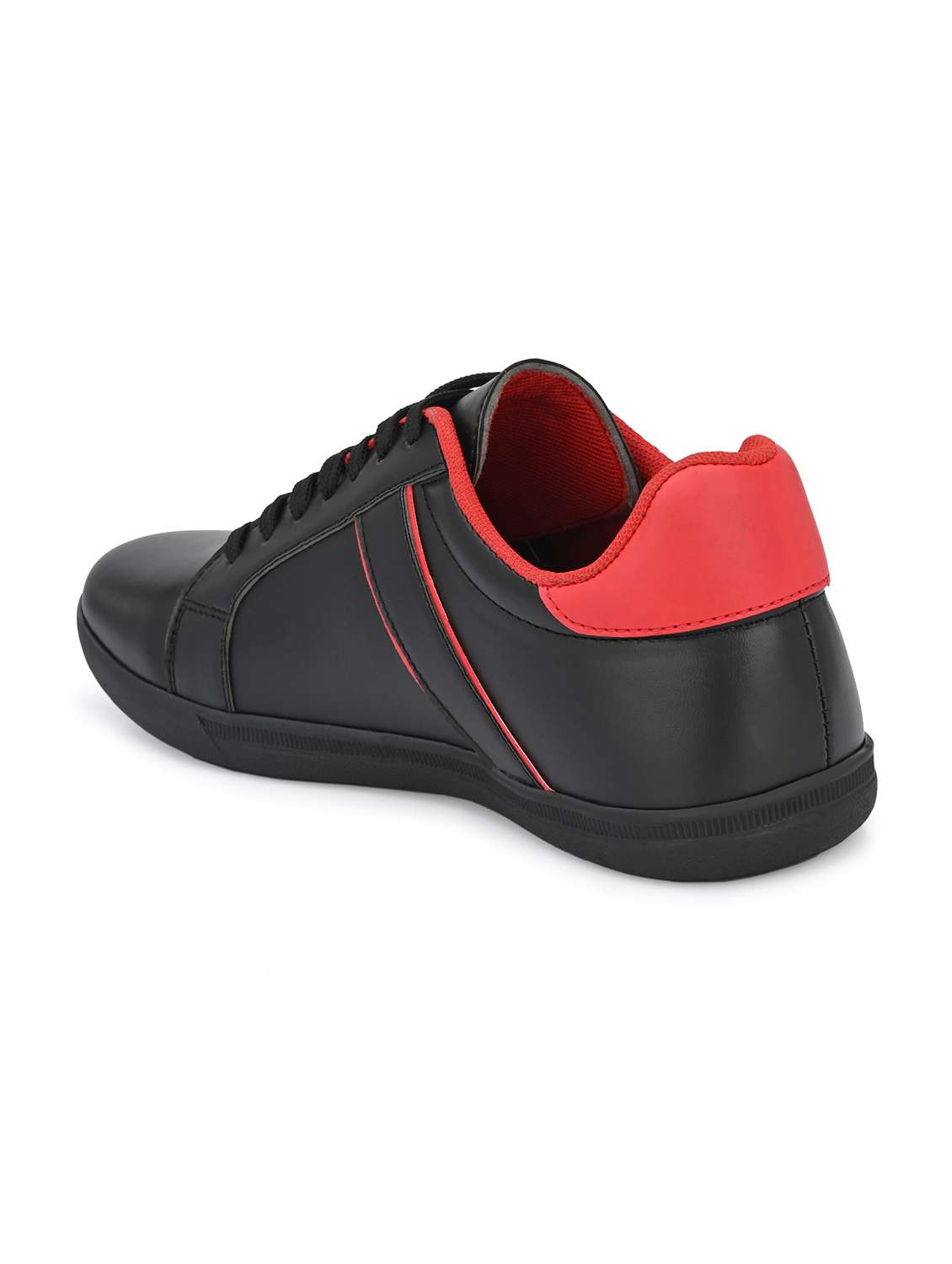 black synthetic lace up sneakers - 18737026 - Standard Image - 2