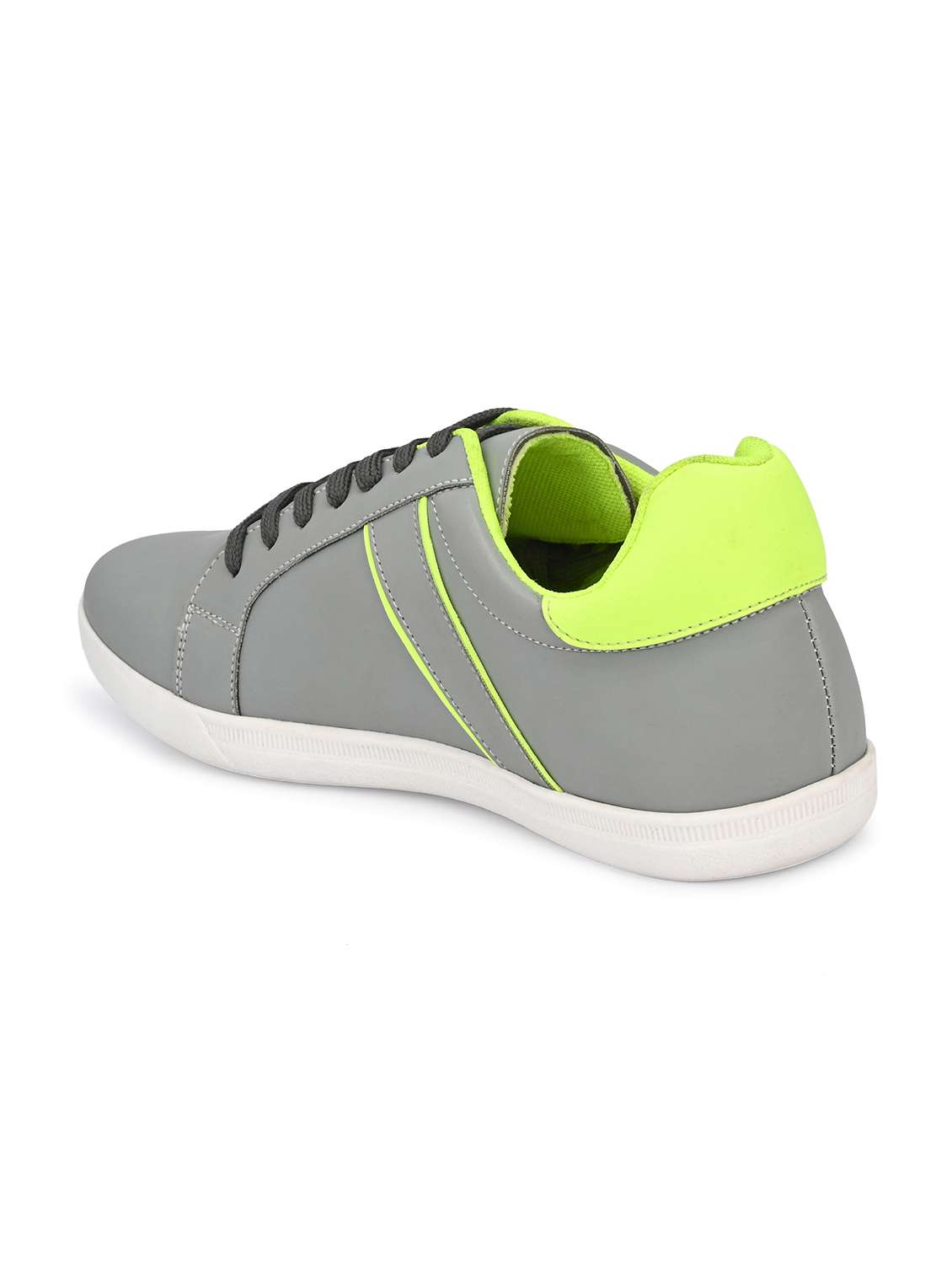 grey synthetic lace up sneakers - 18737028 - Standard Image - 2
