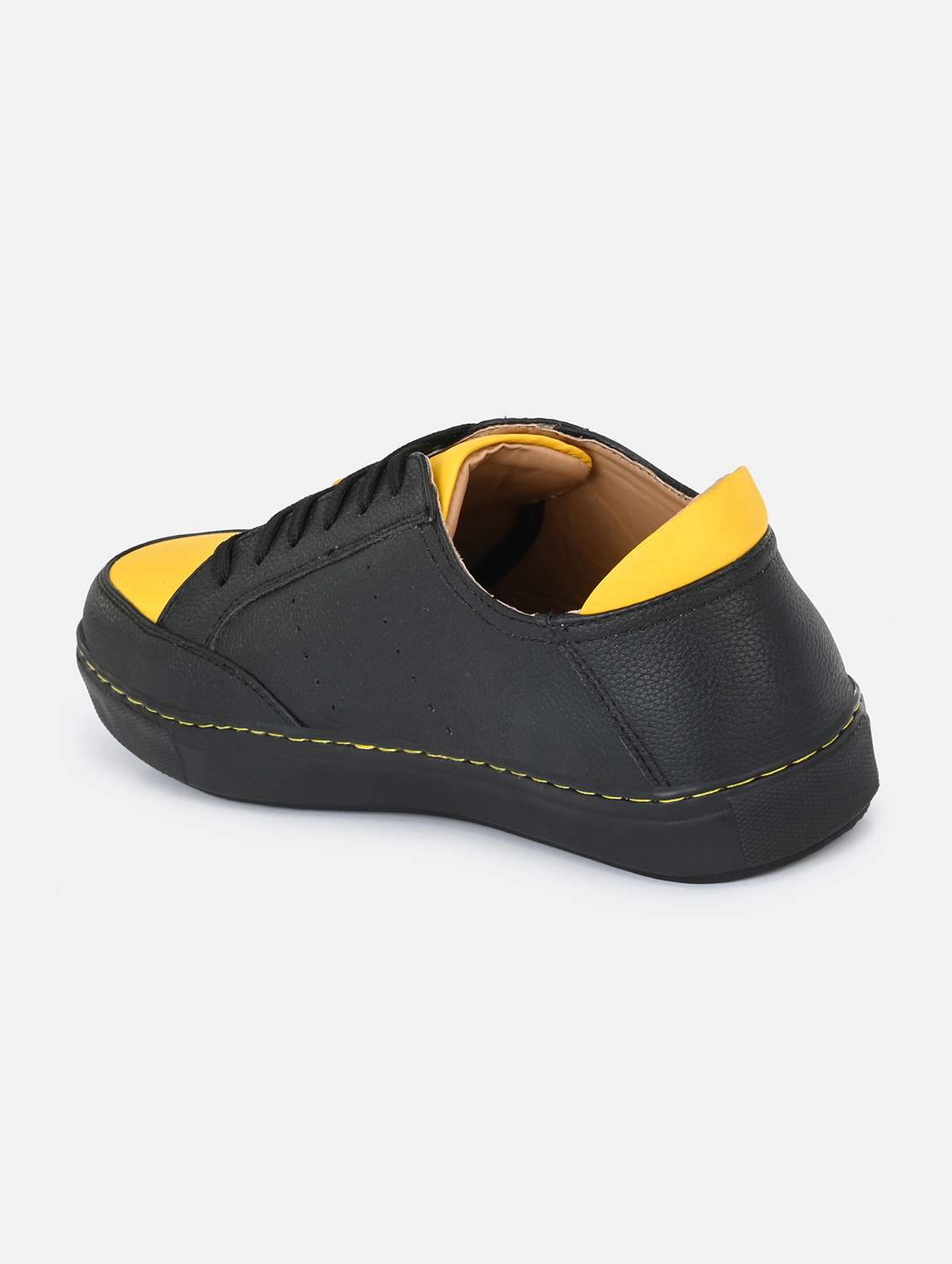 black synthetic lace up sneakers - 18737055 -  Standard Image - 2