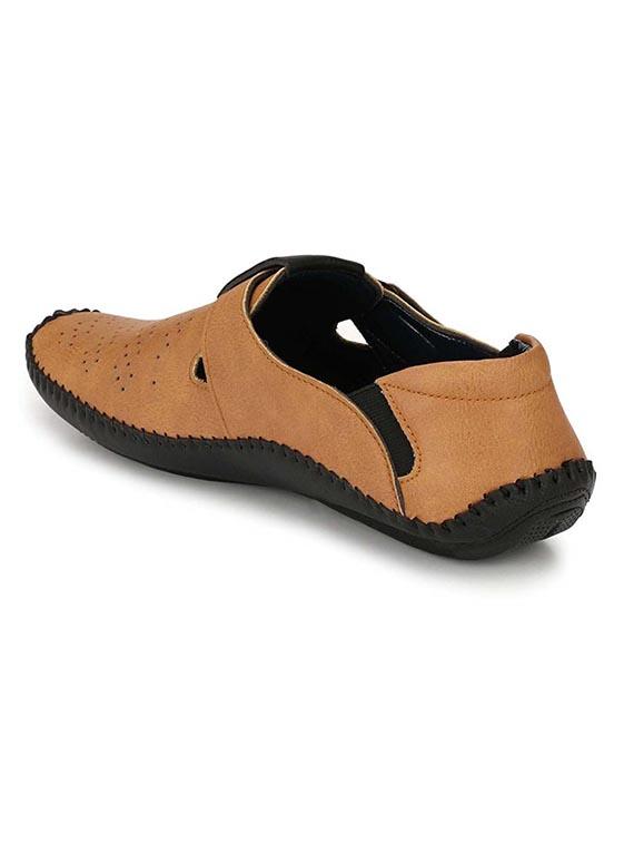 tan synthetic & mesh slip on sandals - 18737118 - Standard Image - 2