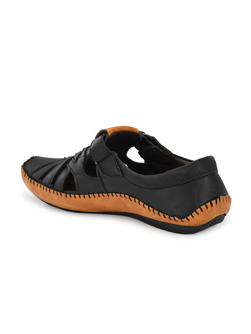 black synthetic & mesh slip on sandals - 18737127 - Standard Image - 2