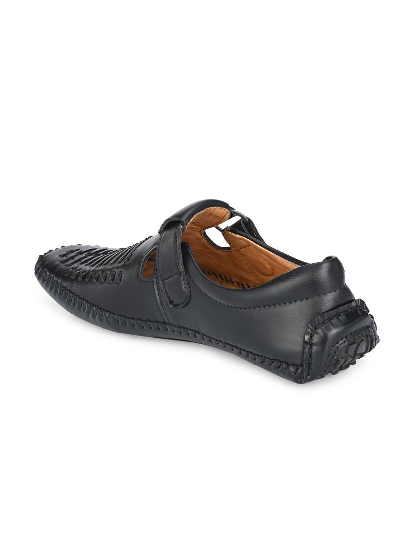 black synthetic & mesh slip on sandals - 18737147 - Standard Image - 2