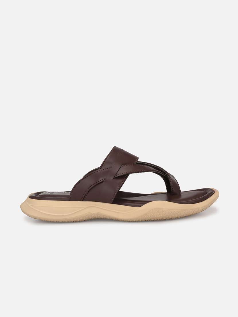 brown synthetic & mesh slip on sandals - 18737159 - Standard Image - 2