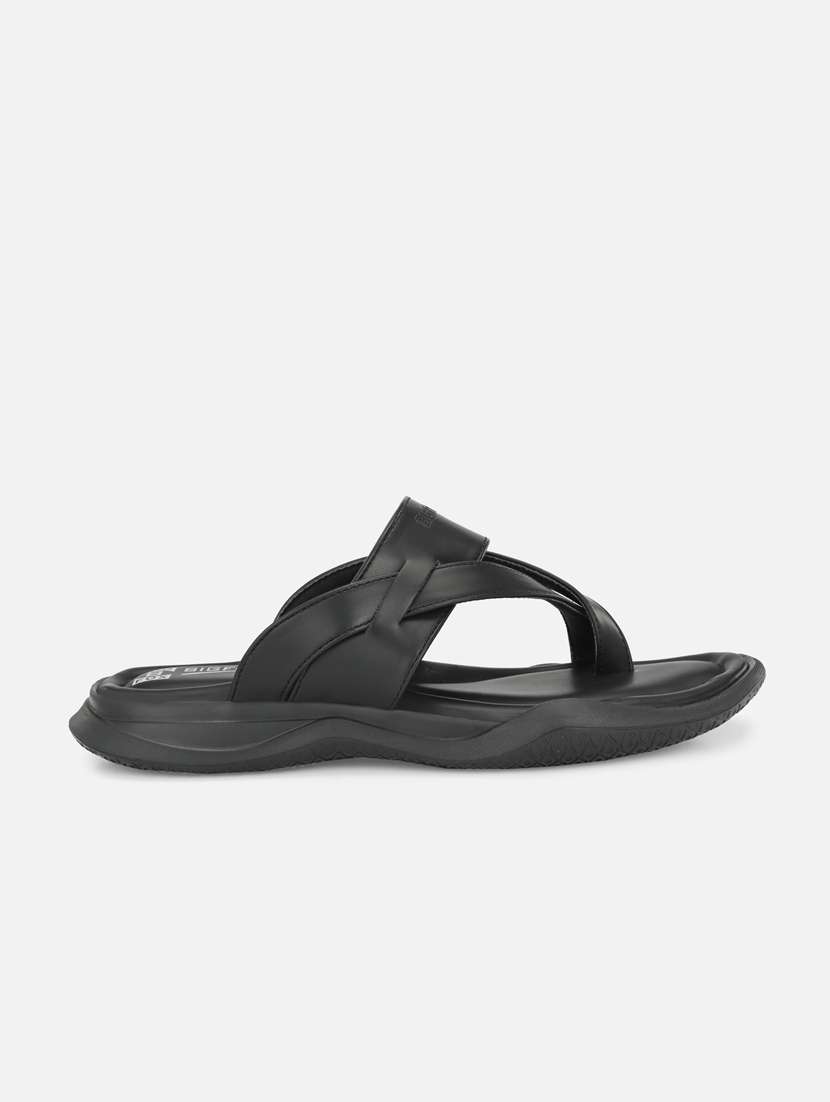 black synthetic & mesh slip on sandals - 18737160 - Standard Image - 2