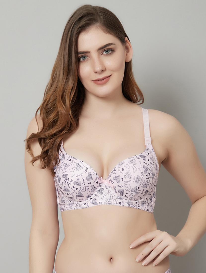 pink printed t-shirt bra