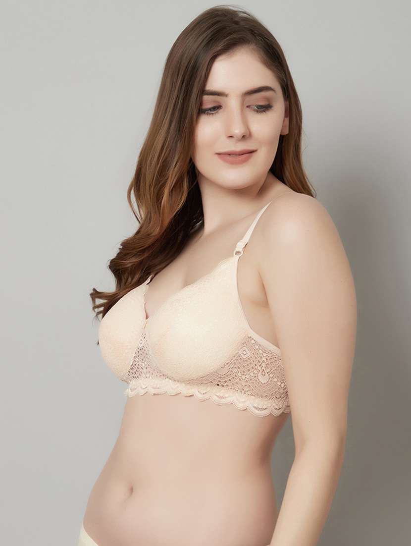 beige lace tshirt bra - 18737204 -  Standard Image - 2