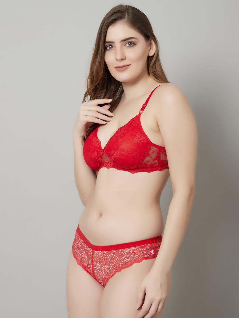 red lace bras and panty set - 18737901 - Standard Image - 2