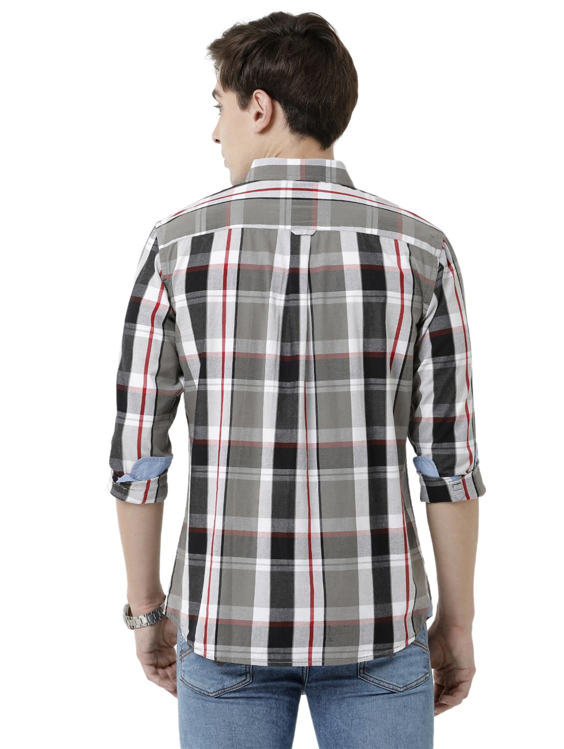 grey checkered casual shirt - 18738069 - Standard Image - 2