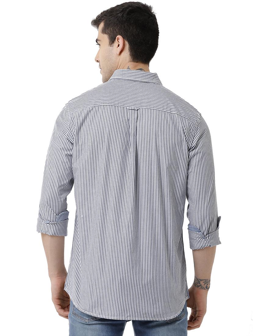 grey striped casual shirt - 18738287 - Standard Image - 2