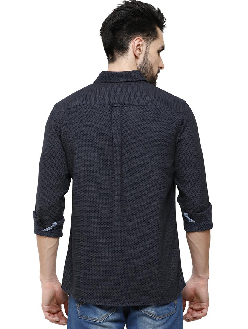 blue self design casual shirt - 18738310 - Standard Image - 2