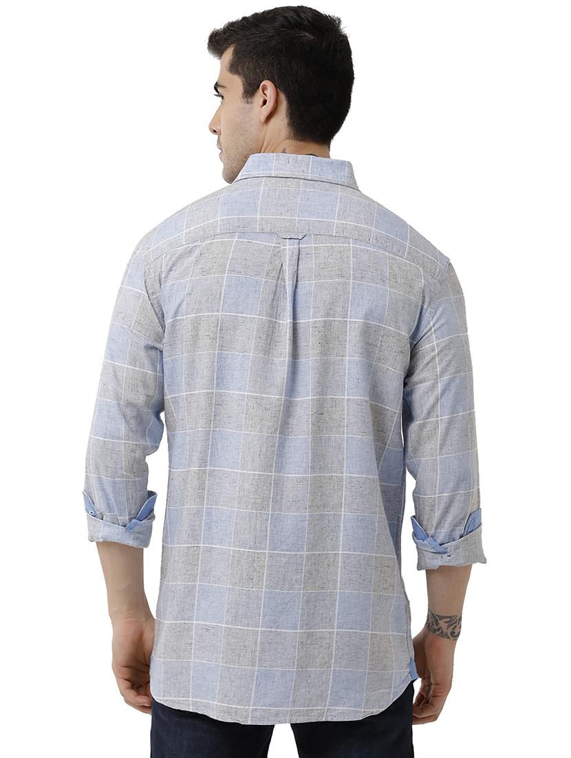 blue checkered casual shirt - 18738317 - Standard Image - 2