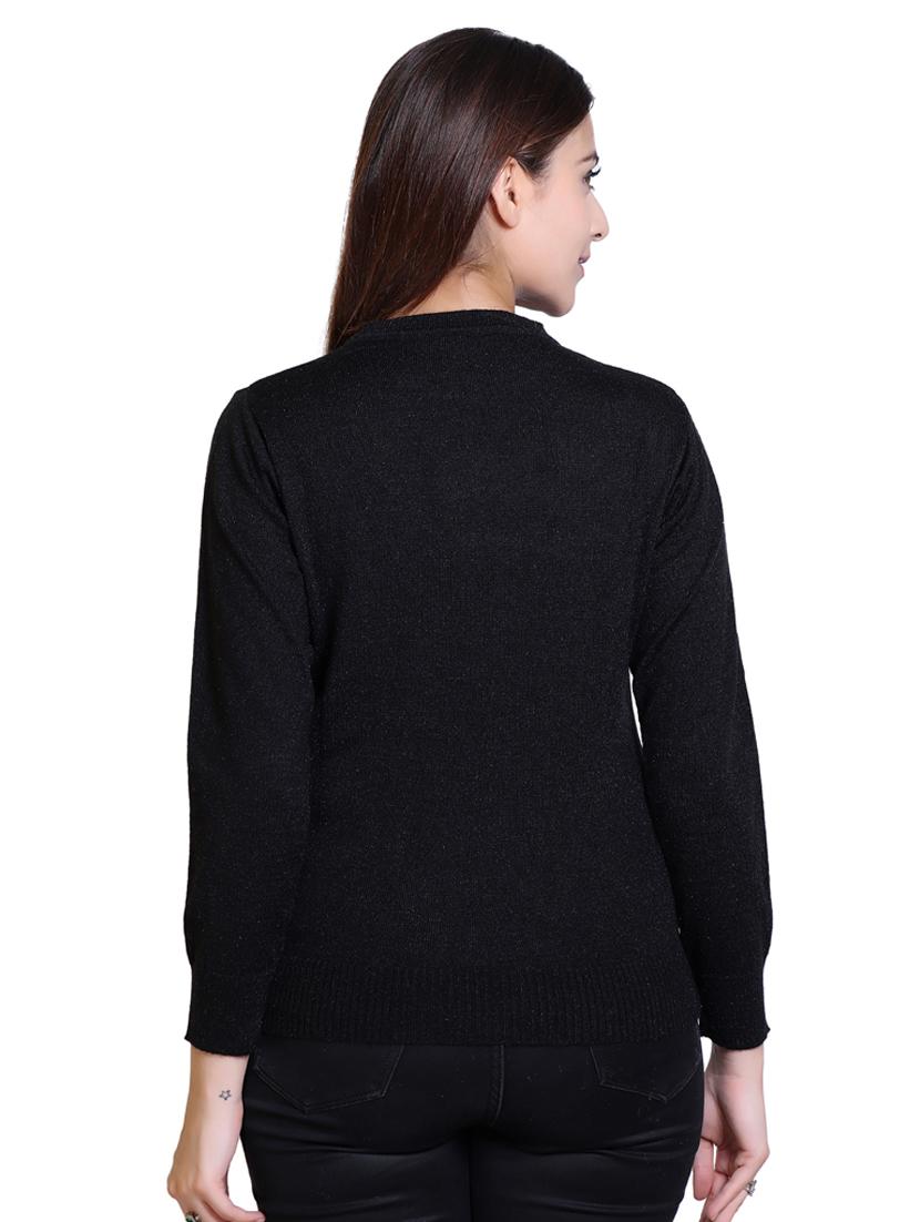 black solid woolen cardigan - 18738970 - Standard Image - 2