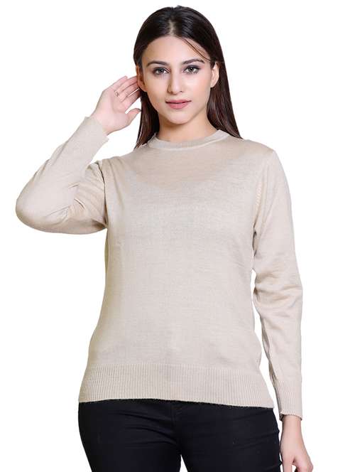 round neck solid pullovers - 18738972 - Standard Image - 0