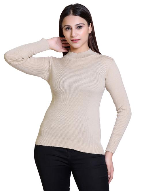 high neck solid pullover - 18738978 - Standard Image - 0