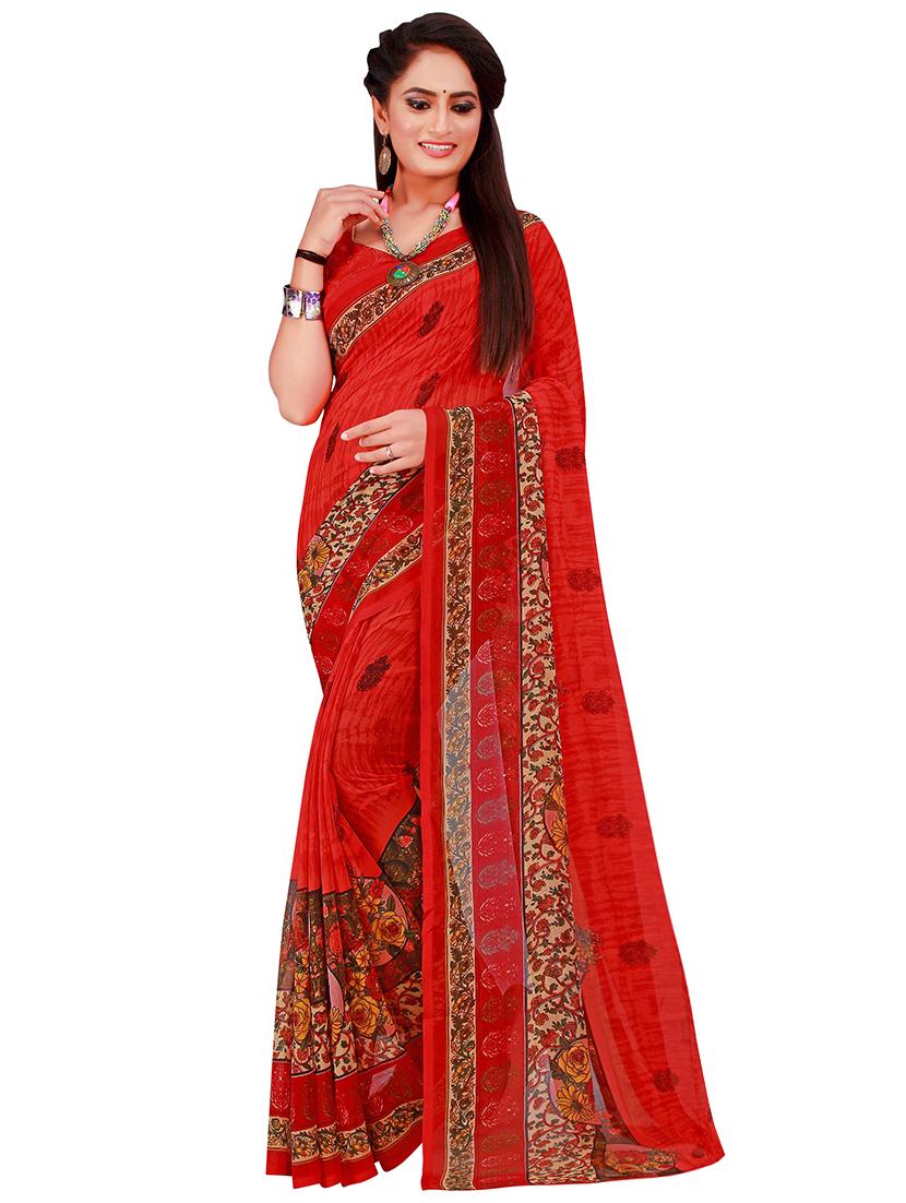 pack of 2 printed sarees with blouse - 18740286 - Standard Image - 2