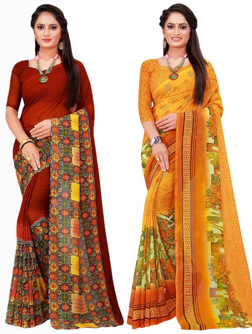 women's saree combo with blouse - 18740596 - Standard Image - 0