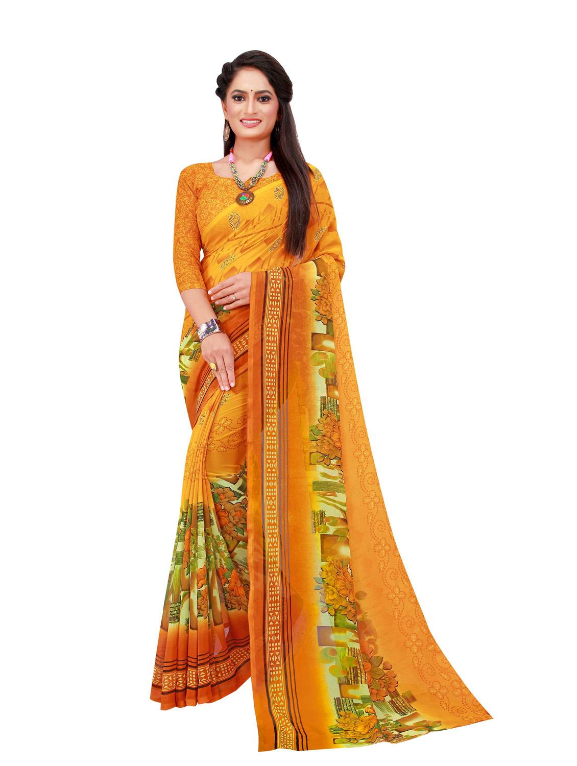 women's floral multi colored saree with blouse - 18740658 - Standard Image - 2