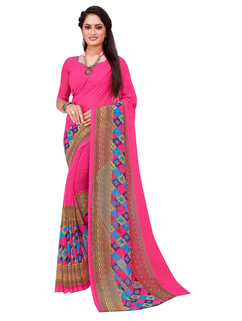 pack of 2 printed sarees with blouse - 18742046 - Standard Image - 2