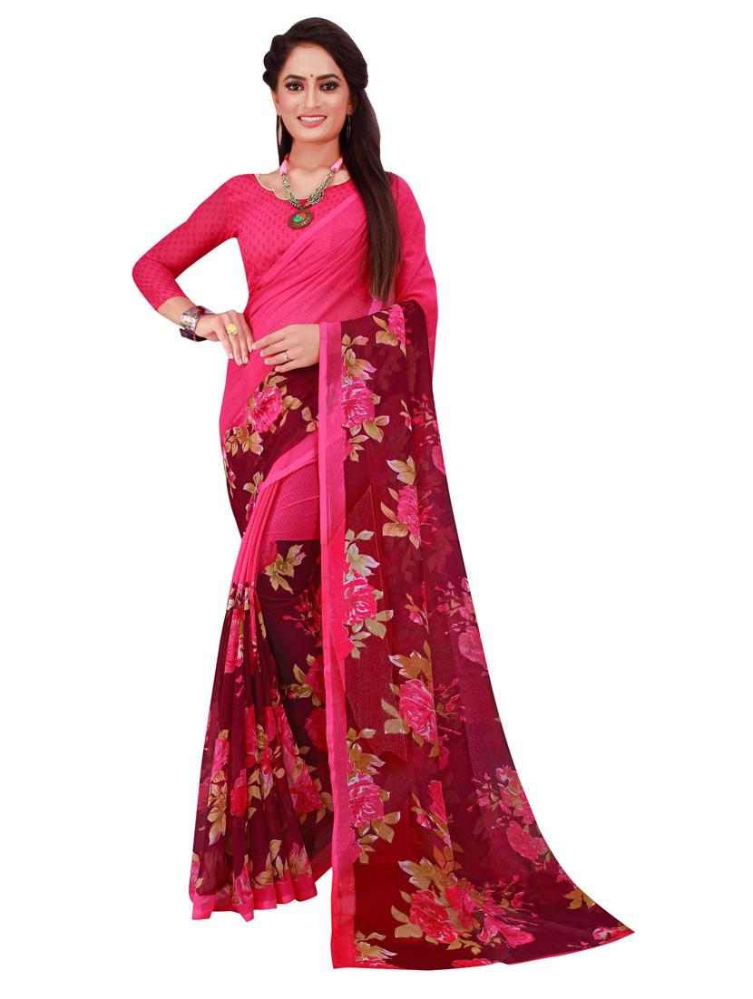pack of 2 printed sarees with blouse - 18742184 - Standard Image - 2