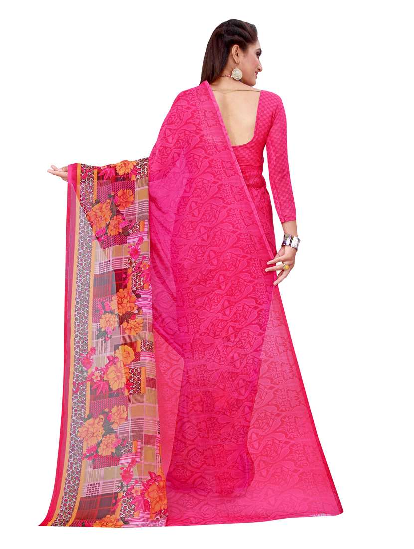 pack of 2 printed sarees with blouse - 18742221 - Standard Image - 2