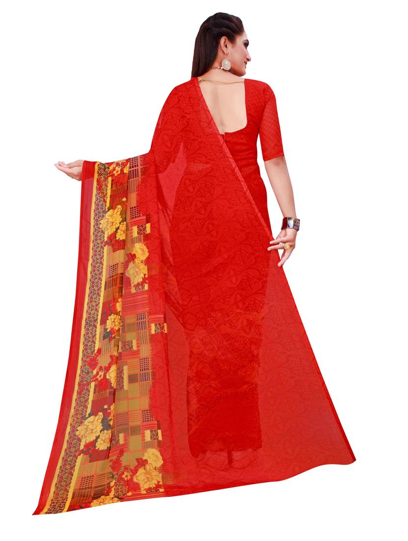 pack of 2 printed sarees with blouse - 18742241 - Standard Image - 2