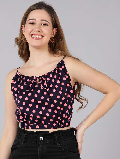 women's crop round neck top - 18742950 -  Standard Image - 0