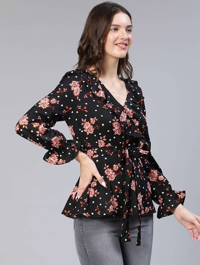 women's peplum v neck top - 18743112 -  Standard Image - 2