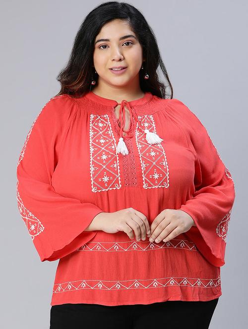 women's straight round neck top - 18743115 - Standard Image - 0