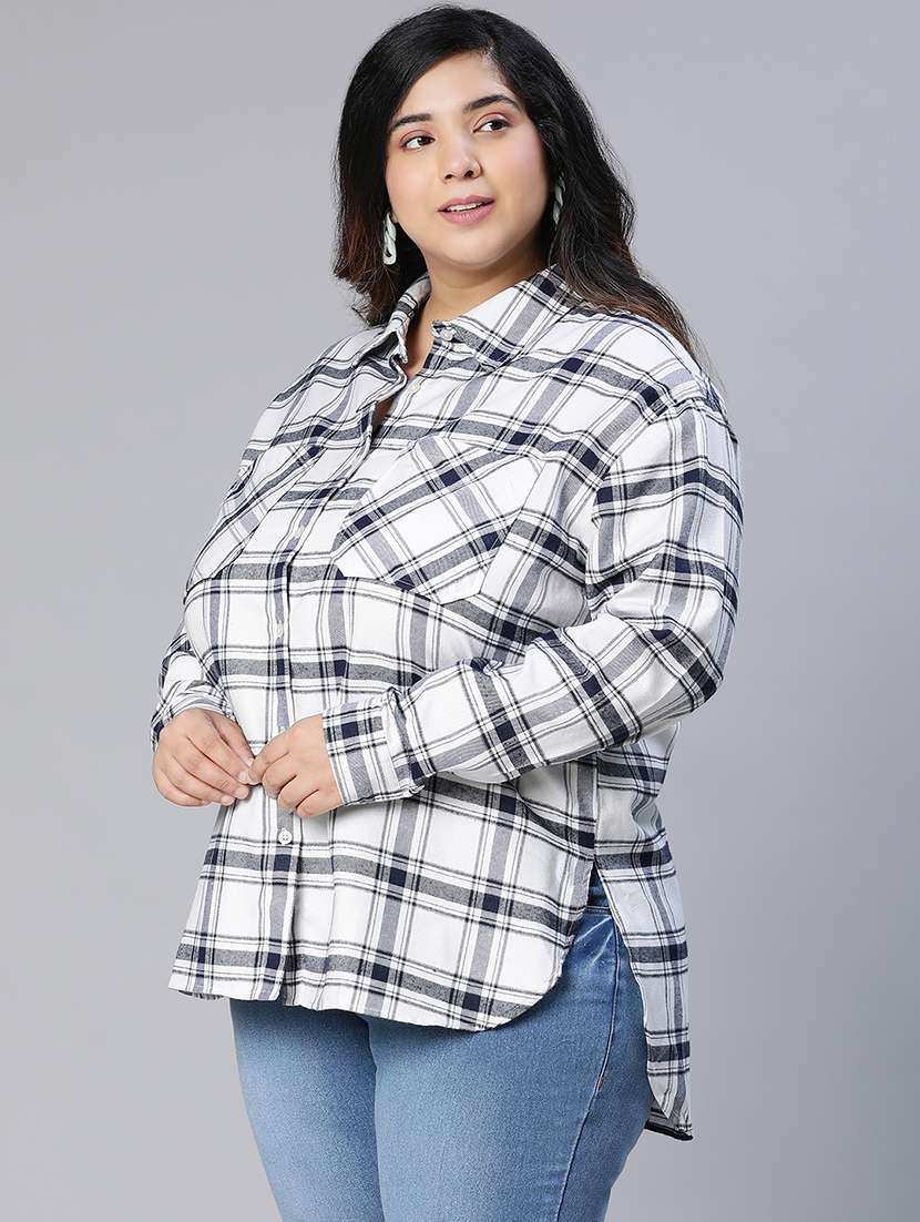 white cotton plus shirt - 18743287 - Standard Image - 2