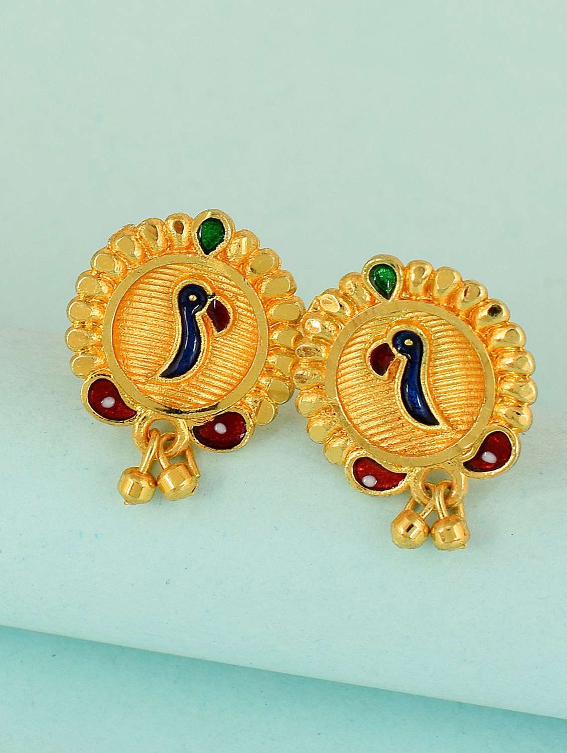 gold brass studs earring