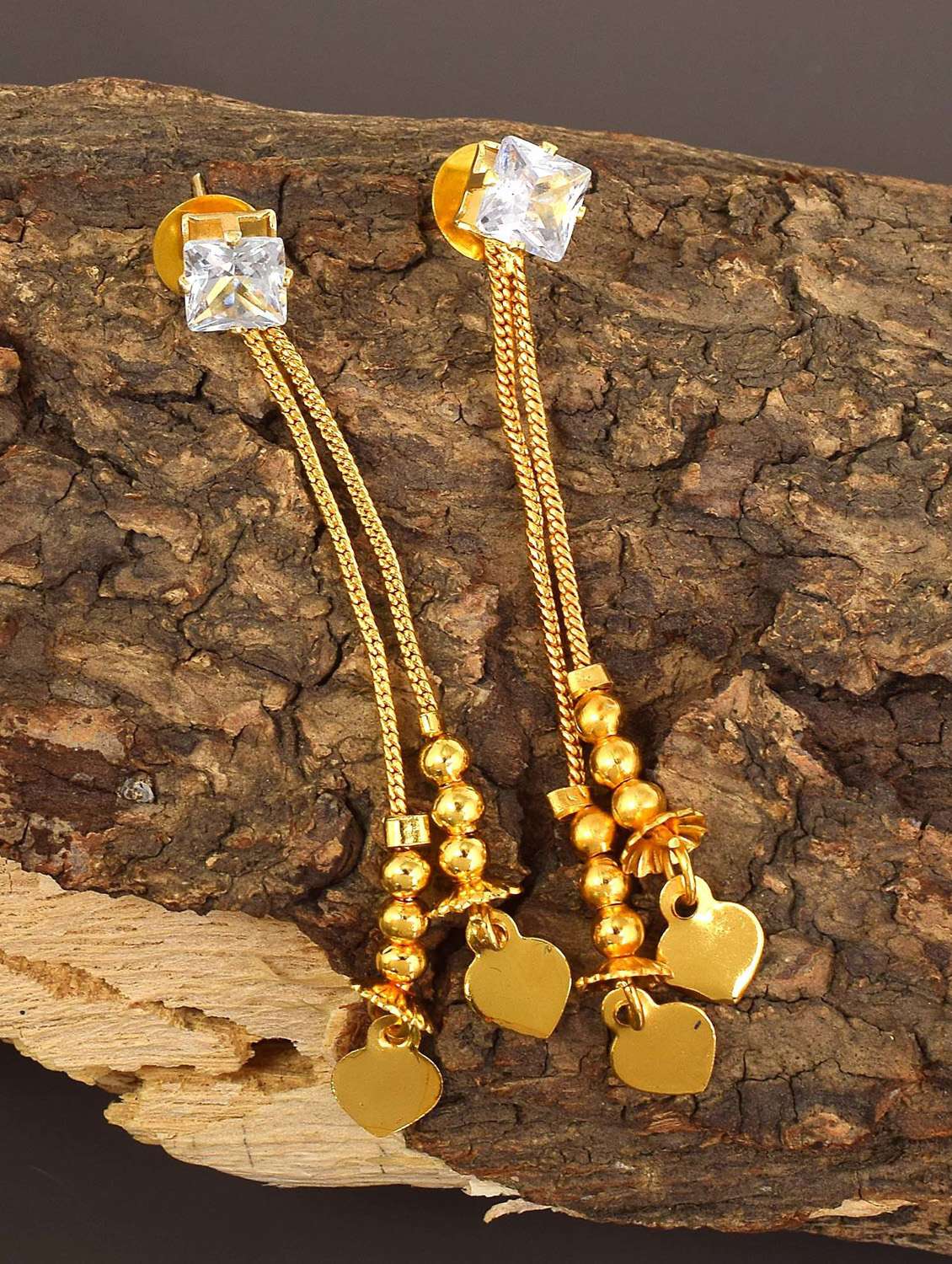 gold brass drop earring