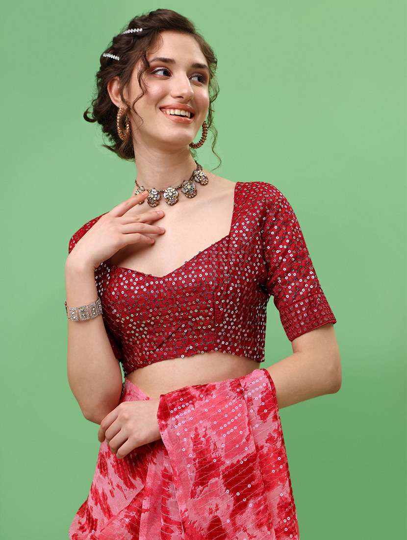 women's embroidered saree with blouse - 18743546 - Standard Image - 2