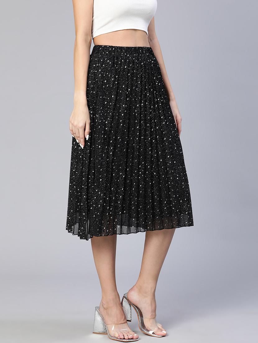 black polyester pleated skirts - 18743555 - Standard Image - 2