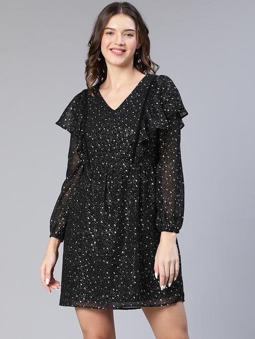 women's fit & flare printed dress - 18743624 -  Standard Image - 0