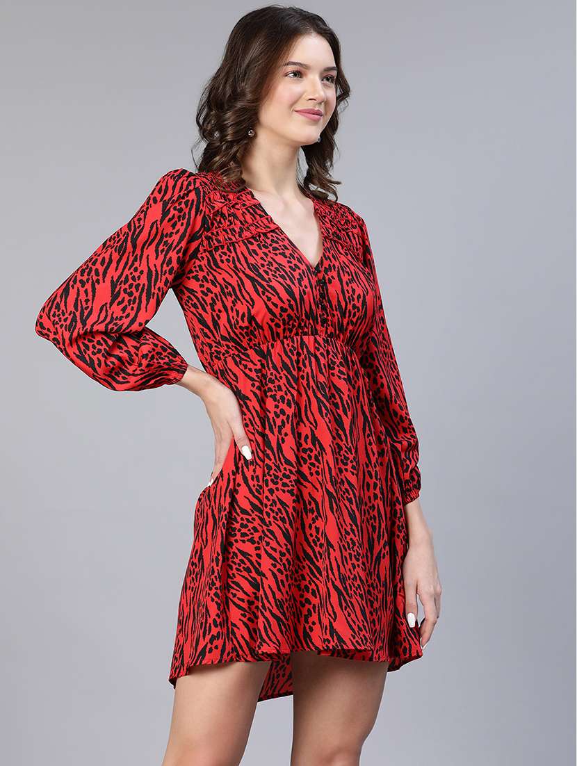 women's fit & flare printed dress - 18743631 - Standard Image - 2