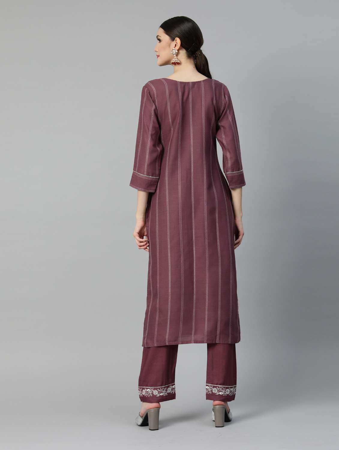 purple cotton kurta pant  set - 18743699 -  Standard Image - 2